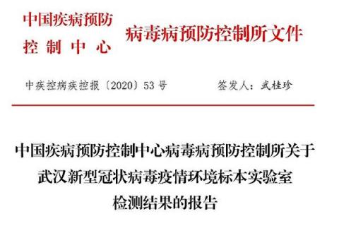 大纪元独家披露，中共对武汉市华南海鲜市场的检测报告。（大纪元）
