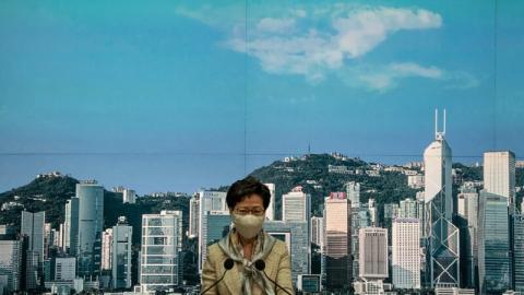 有分析认为，正在让香港变成新疆的特首林郑月娥将成为下一个被美国制裁的对象。（Anthony Kwan/Getty Images)