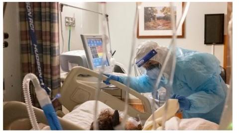 2020年12月31日，德州一个医院的武汉肺炎重症室。（图片来源：Go Nakamura/Getty Images）