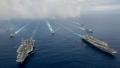 近日，美国派出两个航母战斗群在南海游弋、备战。示意图（Specialist 3rd Class Jake Greenberg/U.S. Navy via Getty Images）