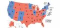 川普勇于面对无论来自国内还是国际的巨大阻力，确实在引领美国回归传统的价值观，践行着“让美国伟大”的执政理念。图为2016年美国总统大选最终的选举人票地图，橙色选川普，蓝色选希拉里（Hillary），川普以304票当选第45届美国总统。（图片来源：Gage/Wikimedia/CC BY-SA 4.0）