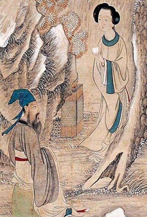 相敬如宾，是妻子敬慕丈夫，丈夫珍惜妻子。图为清代画家改琦所绘人物。（公有领域）