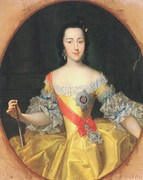 1745年的叶卡捷琳娜公爵夫人，由乔治·克里斯托弗·高斯（ Georg Cristoph Grooth）所绘。（Mrlopez2681/Wikimedia commons）