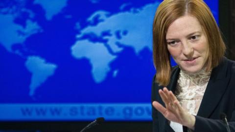 拜登选中的女发言人普萨基（Jen Psaki）。（ PAUL J. RICHARDS/AFP via Getty Images)