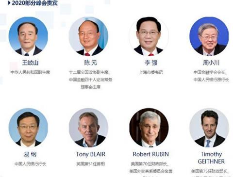 2020年10月，出席第二届外滩金融峰会的部分嘉宾名单。（网络截图）