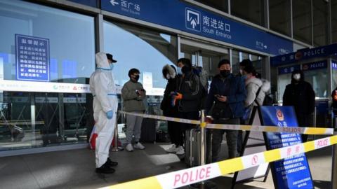 河北石家庄和邢台两市已“封城”，疫情逼近北京。 （STR/CNS/AFP via Getty Images）
